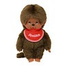 Monchhichi Jongen Bruin met Slab Rood