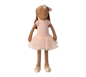 Maileg Bunny Chocolate Brown Ballet Suit and Skirt Rose Size 3
