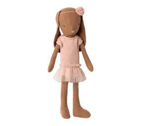 Maileg Bunny Chocolate Brown Ballet Suit and Skirt Rose Size 1