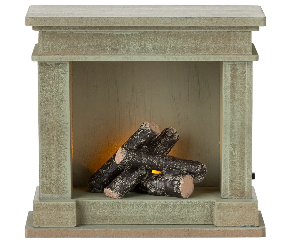 Maileg Muizen Open Haard Dusty Green Maileg Muizen Open Haard Dusty Green