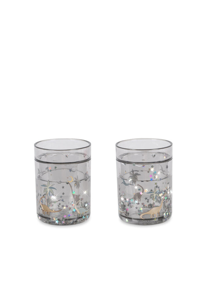 Konges Slojd Glitter Drinkbeker Dino 2-pack Konges Slojd Glitter Drinkbeker Dino 2-pack