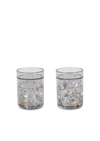 Konges Slojd Glitter Drinkbeker Dino 2-pack Konges Slojd Glitter Drinkbeker Dino 2-pack