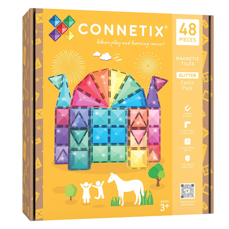 Connetix Magnetische Tegels Glitter Castle Pack 48 stuks