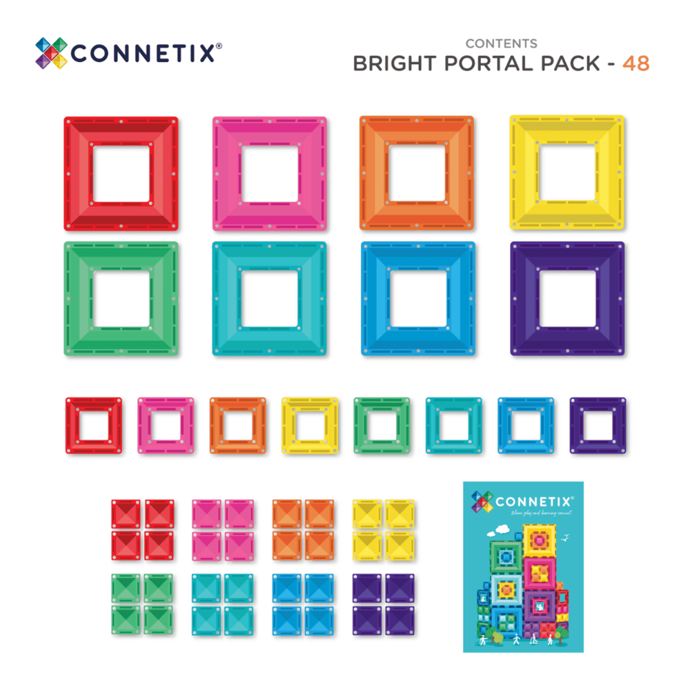 Connetix Magnetische Tegels Bright Portal Pack 48 stuks