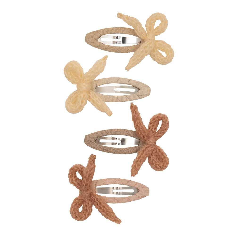 Mimi & Lula Haarspeldjes Granny Knitted Bow Neutral