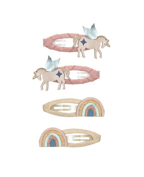 Mimi & Lula Haarspeldjes Unicorn & Rainbow Pink