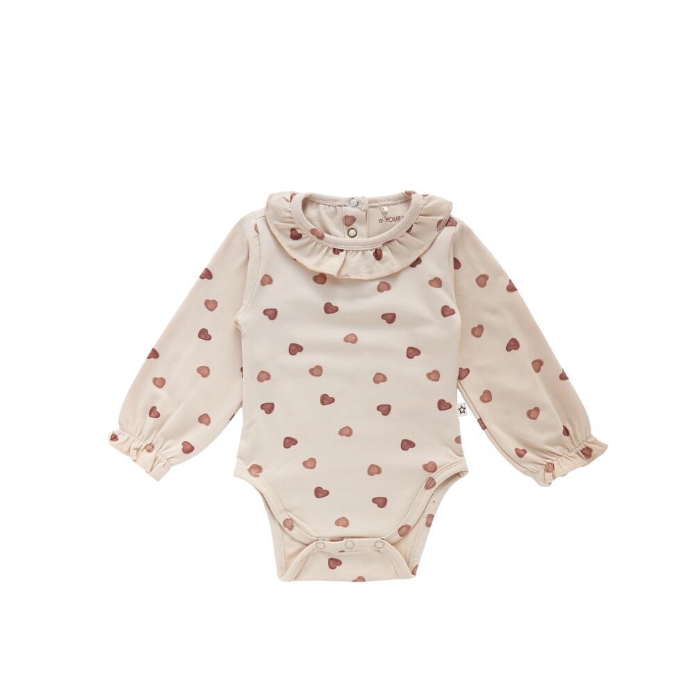 Your Wishes Romper Ruffle Candy Oyster Gray