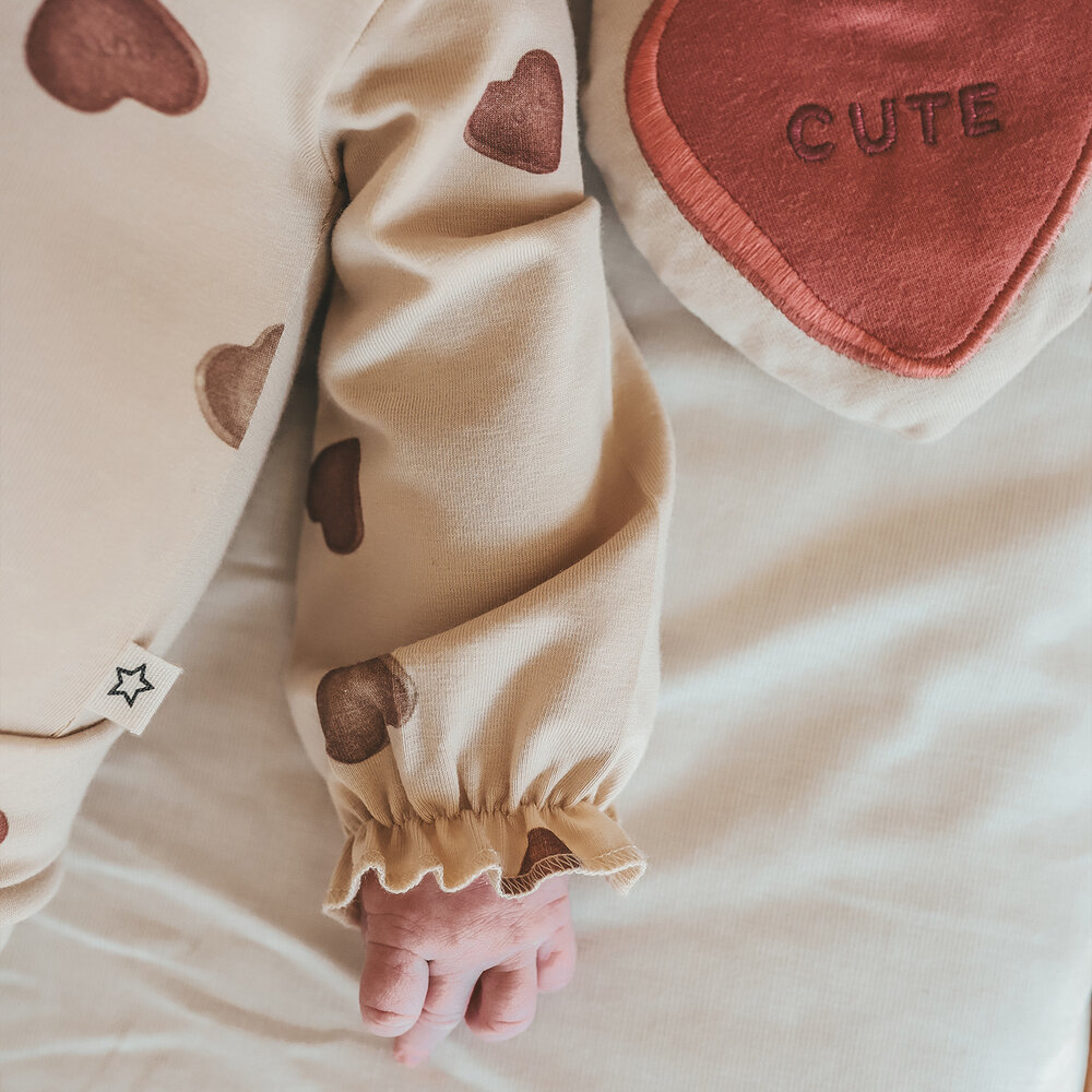 Your Wishes Romper Ruffle Candy Oyster Gray