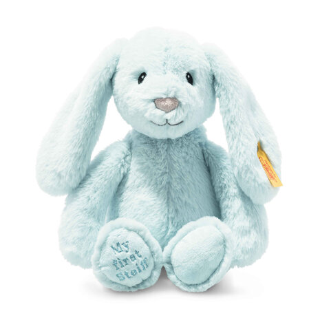 Steiff Knuffel My First Steiff Hoppie Rabbit Light Blue Steiff Knuffel My First Steiff Hoppie Rabbit Light Blue