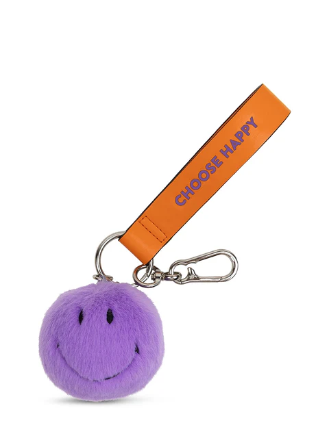 Smiley ECO Fuzzy Bag Charm Dark Purple afbeelding