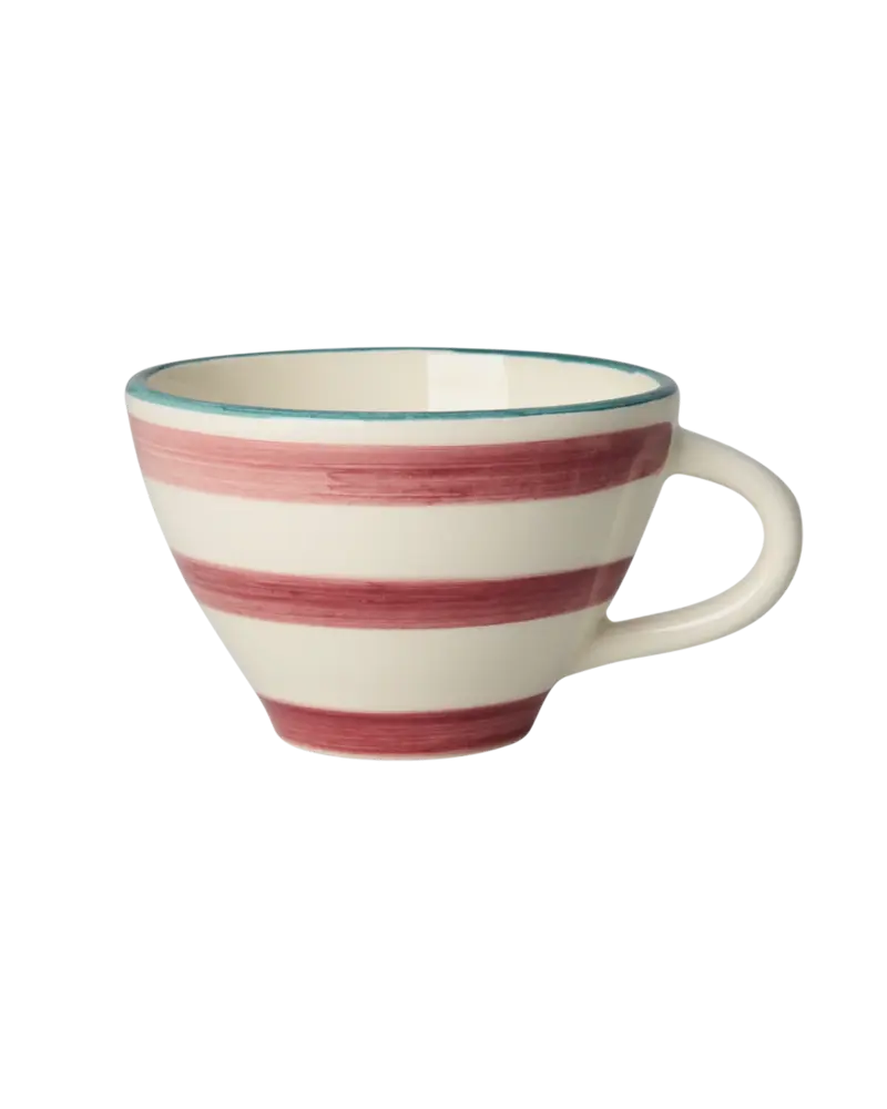 Rice Keramiek Theebeker Pink Horizontal Stripes Rice Keramiek Theebeker Pink Horizontal Stripes