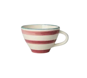 Rice Keramiek Theebeker Pink Horizontal Stripes Rice Keramiek Theebeker Pink Horizontal Stripes