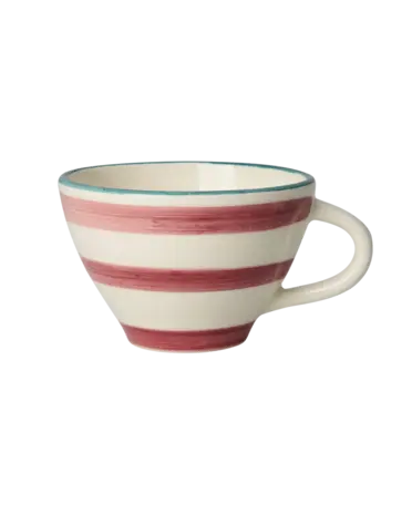 Rice Keramiek Theebeker Pink Horizontal Stripes Rice Keramiek Theebeker Pink Horizontal Stripes