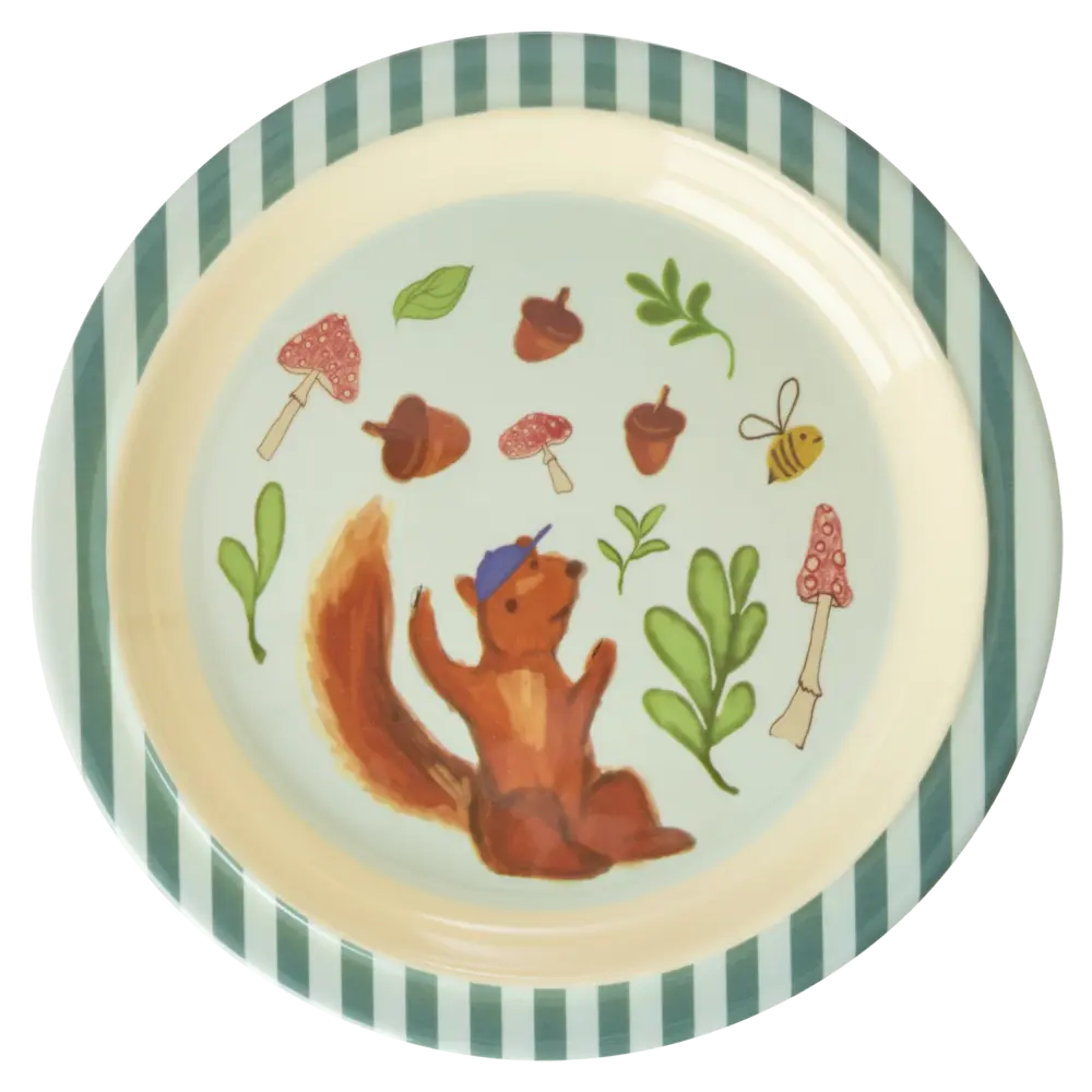 Rice Melamine Kinderbordje Blue Happy Forest Rice Melamine Kinderbordje Blue Happy Forest
