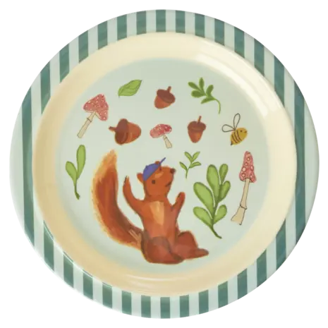 Rice Melamine Kinderbordje Blue Happy Forest Rice Melamine Kinderbordje Blue Happy Forest