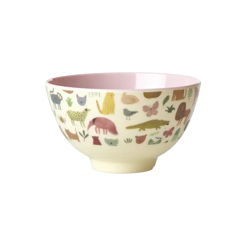 Rice Melamine Kom Sweet Jungle Pink Small Rice Melamine Kom Sweet Jungle Pink Small