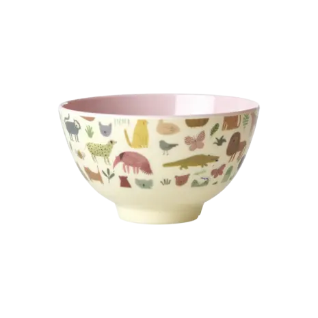 Rice Melamine Kom - Small - Sweet Jungle Pink Rice Melamine Kom - Small - Sweet Jungle Pink
