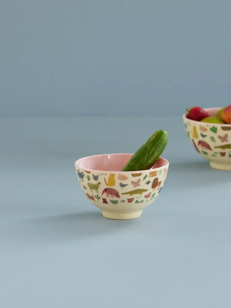 Rice Melamine Kom - Small - Sweet Jungle Pink Rice Melamine Kom - Small - Sweet Jungle Pink