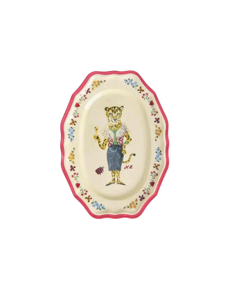 Rice Melamine Rechthoekig Bord Vintage - Small - Nathalie Lété Red