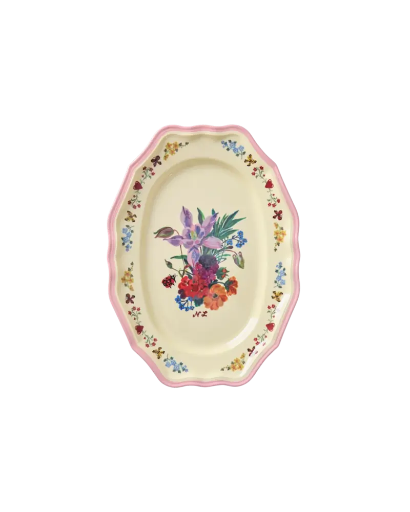 Rice Melamine Rechthoekig Bord Vintage - Small - Nathalie Lété Pink Rice Melamine Rechthoekig Bord Vintage - Small - Nathalie Lété Pink
