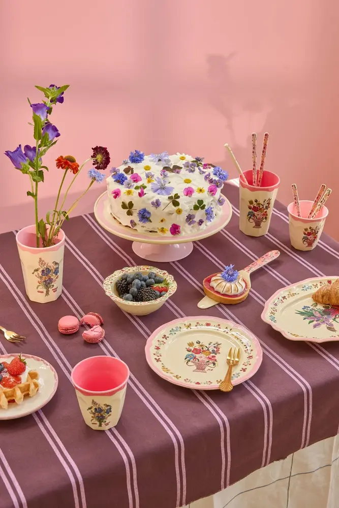 Rice Melamine Serveerschaal Vintage Nathalie Lété Pink Small Rice Melamine Serveerschaal Vintage Nathalie Lété Pink Small