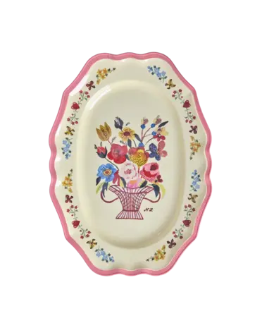 Rice Melamine Rechthoekig Bord Vintage - Large - Nathalie Lété Neon Pink Rice Melamine Rechthoekig Bord Vintage - Large - Nathalie Lété Neon Pink