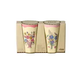 Rice Melamine Beker in Gift Box Nathalie Lété Pink 2-pack Tall Rice Melamine Beker in Gift Box Nathalie Lété Pink 2-pack Tall