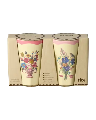 Rice Melamine Beker in Gift Box Nathalie Lété Pink 2-pack Tall Rice Melamine Beker in Gift Box Nathalie Lété Pink 2-pack Tall
