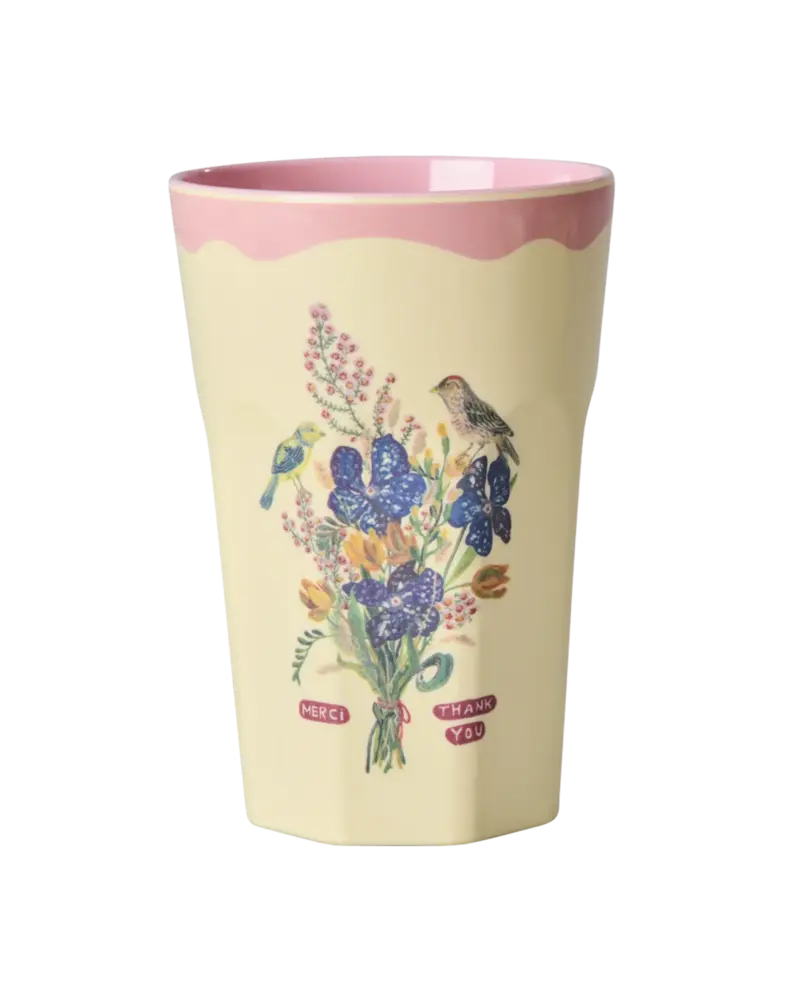 Rice Melamine Beker in Gift Box Nathalie Lété Pink 2-pack Tall Rice Melamine Beker in Gift Box Nathalie Lété Pink 2-pack Tall