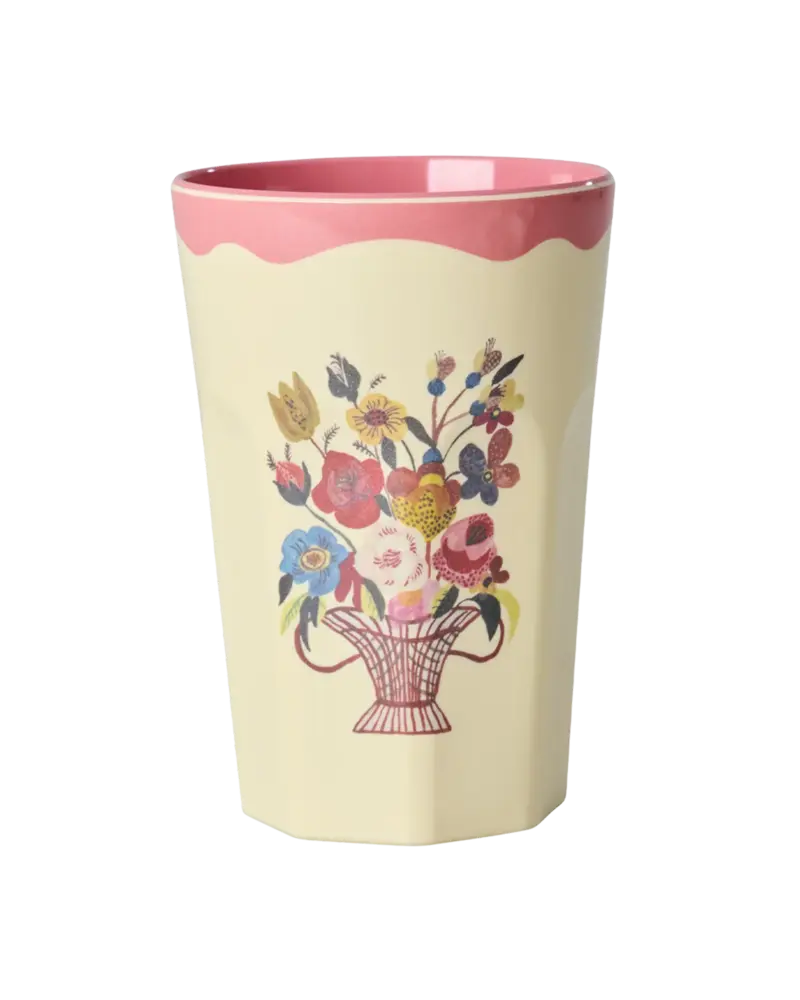 Rice Melamine Beker in Gift Box Nathalie Lété Pink 2-pack Tall Rice Melamine Beker in Gift Box Nathalie Lété Pink 2-pack Tall