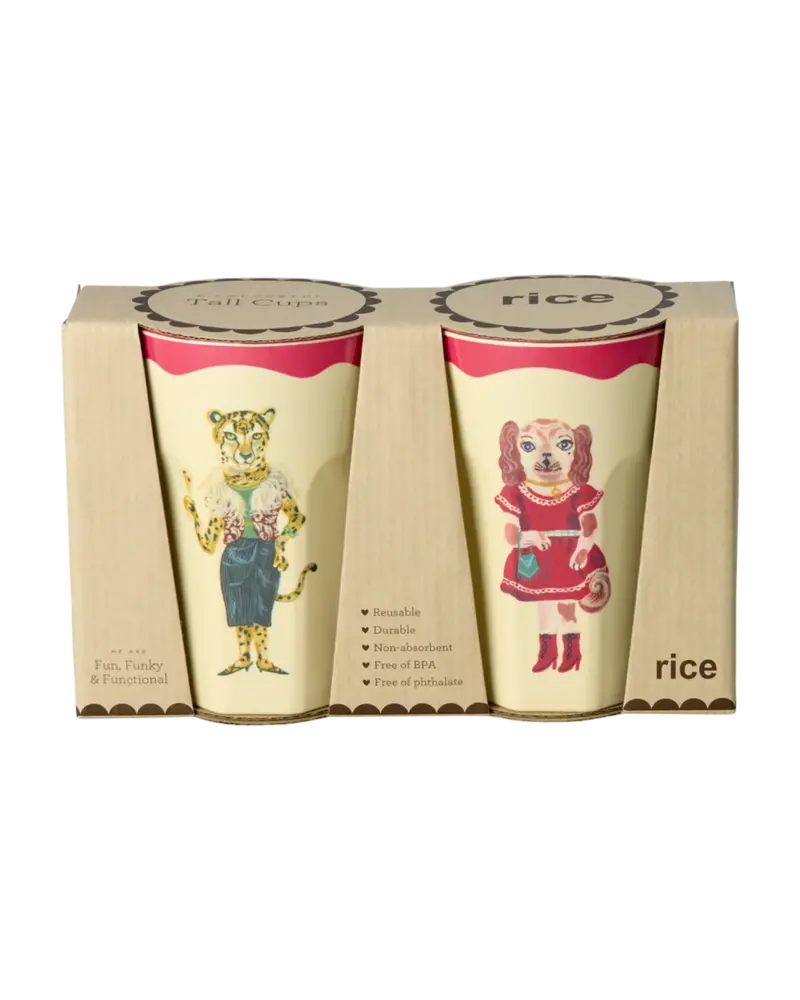 Rice Melamine Beker - Large - Nathalie Lété Red Kiss - 2-Pack Rice Melamine Beker - Large - Nathalie Lété Red Kiss - 2-Pack