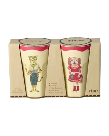 Rice Melamine Beker in Gift Box Nathalie Lété Red Kiss 2-pack Tall Rice Melamine Beker in Gift Box Nathalie Lété Red Kiss 2-pack Tall