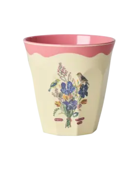 Rice Melamine Beker Nathalie Lété Neon Pink Medium Rice Melamine Beker Nathalie Lété Neon Pink Medium