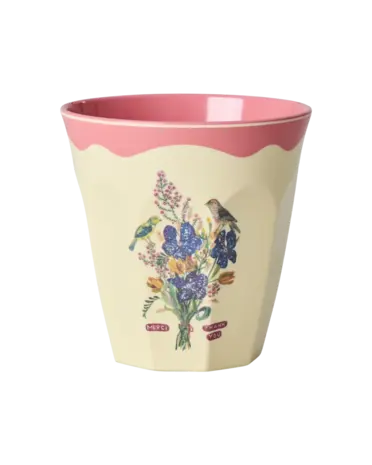 Rice Melamine Beker - Medium - Nathalie Lété Neon Pink