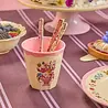 Rice Melamine Beker - Medium - Nathalie Lété Neon Pink