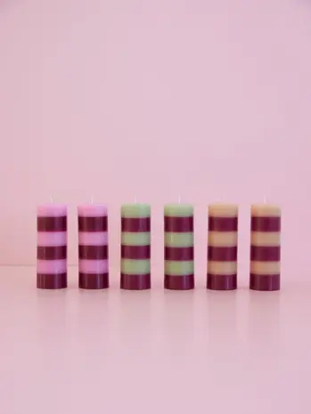 Rice Kaars Gestreept Assorti Large