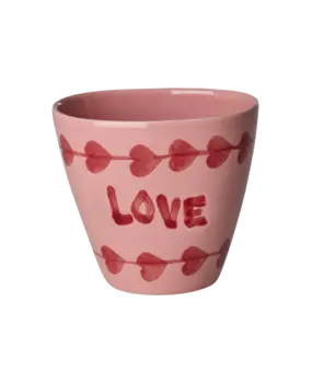 Rice Keramiek Beker Roze LOVE Rice Keramiek Beker Roze LOVE
