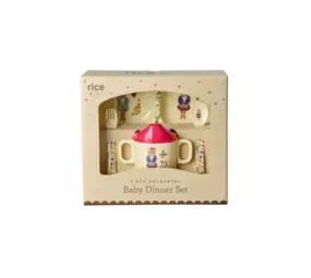 Rice Melamine Baby Dinner Set in Gift Box Nathalie Lété Cream
