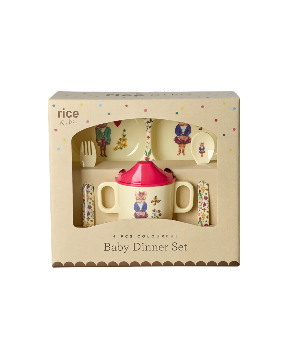 Melamine Baby Dinner Set in Gift Box Nathalie Lété Cream afbeelding