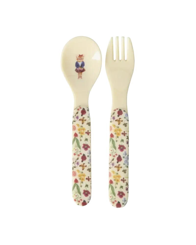 Rice Melamine Baby Dinner Set in Gift Box Nathalie Lété Cream