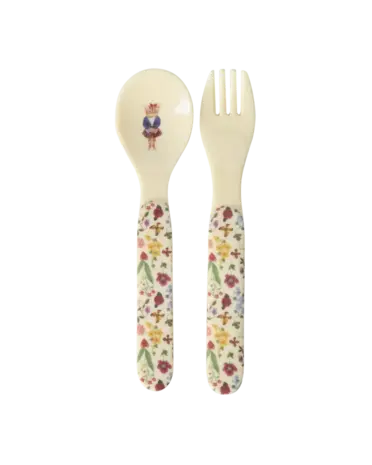 Rice Melamine Baby Dinner Set in Gift Box Nathalie Lété Cream