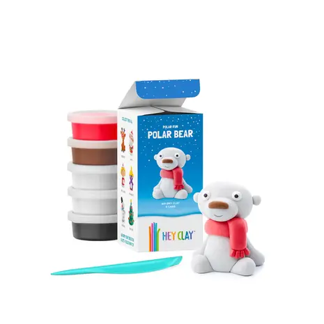 Hey Clay Interactieve Boetseerklei Winterholidays Polar Bear (5 kleuren)
