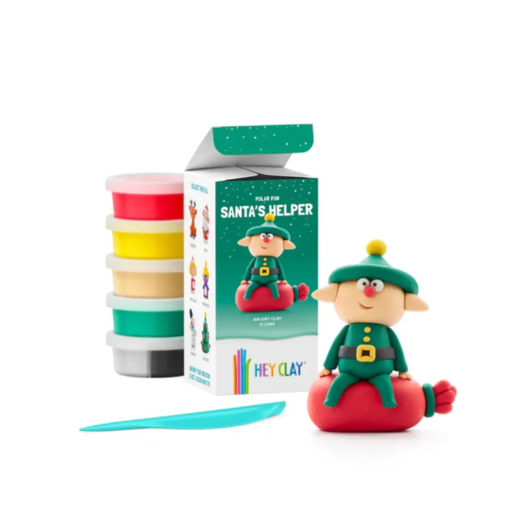 Hey Clay Interactieve Boetseerklei Winterholidays Santa's Helper (5 kleuren)