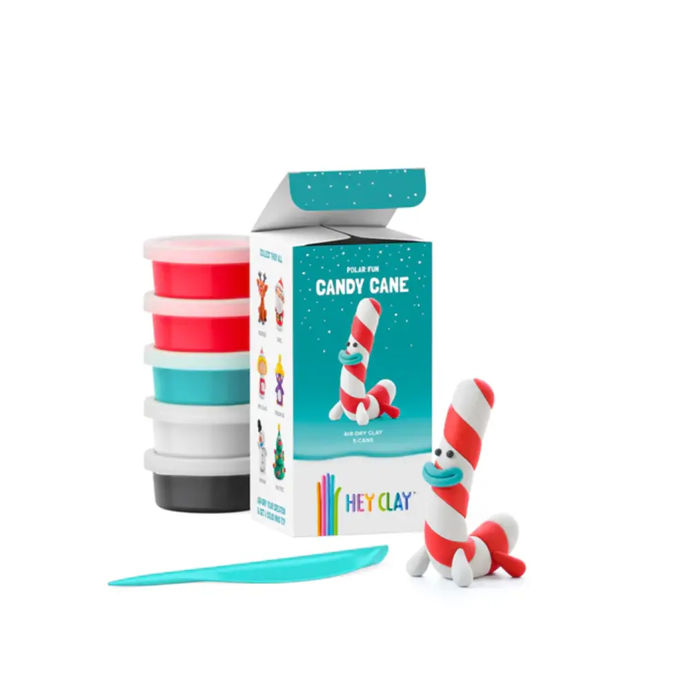 Hey Clay Interactieve Boetseerklei Winterholidays Candy Cane (5 kleuren)