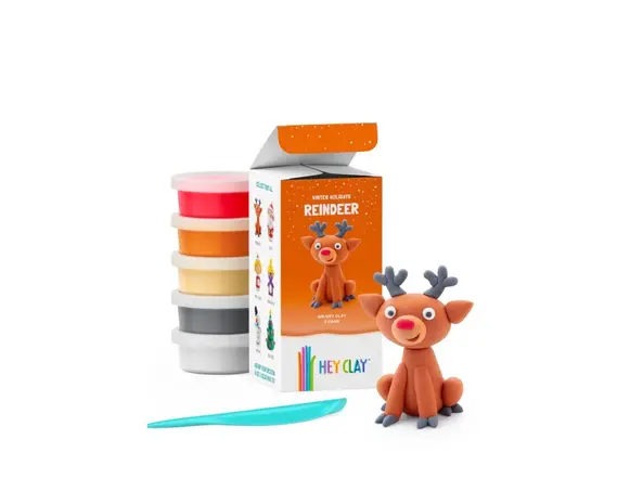 Hey Clay Interactieve Boetseerklei Winterholidays Reindeer (5 kleuren)
