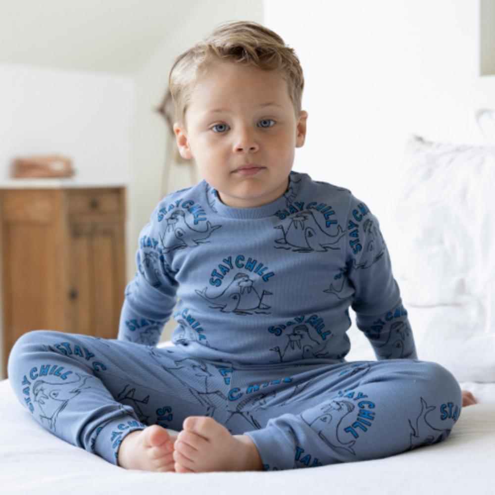 Feetje Pyjama's Pyjama Willy Walrus Blauw