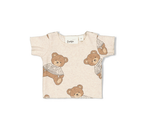 Feetje Pyjama's Knuffelshirt Teddy Bear Offwhite Melange