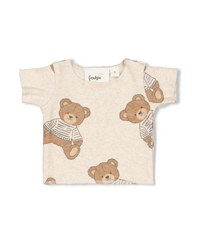 Feetje Pyjama's Knuffelshirt Teddy Bear Offwhite Melange