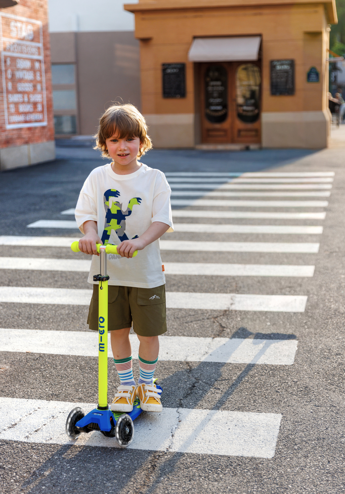 Micro Step Maxi Deluxe Led Blauw Geel Neon Micro Step Maxi Deluxe Led Blauw Geel Neon