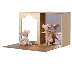 Maileg Ballet Mice in Dance Studio Little Sister and Brother